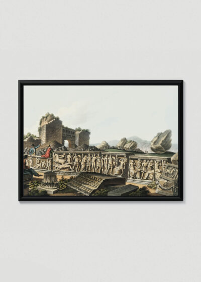 Plakat w drewnianej czarnej ramce: XVIII-wieczne sarkofagi Luigi Mayer Orient