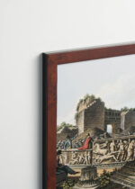 Plakat oprawiony w drewnianą brązową ramkę Vintage Italia: XVIII-wieczne sarkofagi Luigi Mayer Orient