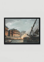 Plakat w drewnianej czarnej ramce: XVIII-wieczny port osmański Luigi Mayer akwarela