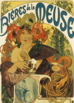 Plakat Bieres de la Meuse Alfons Mucha secesja Art Nouveau
