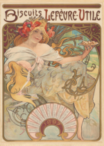 Plakat Alfons Mucha Biscuits Lefèvre-Utile secesja