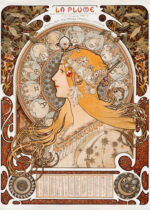 Plakat La Plume Alfons Mucha 1899 secesja art nouveau