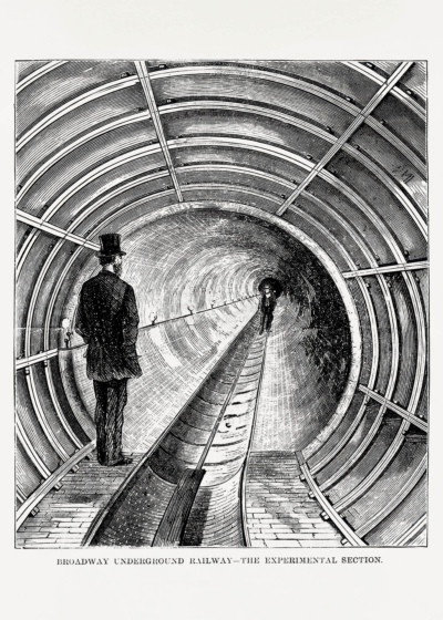 Plakat Broadway Underground Railway Nowy Jork 1872