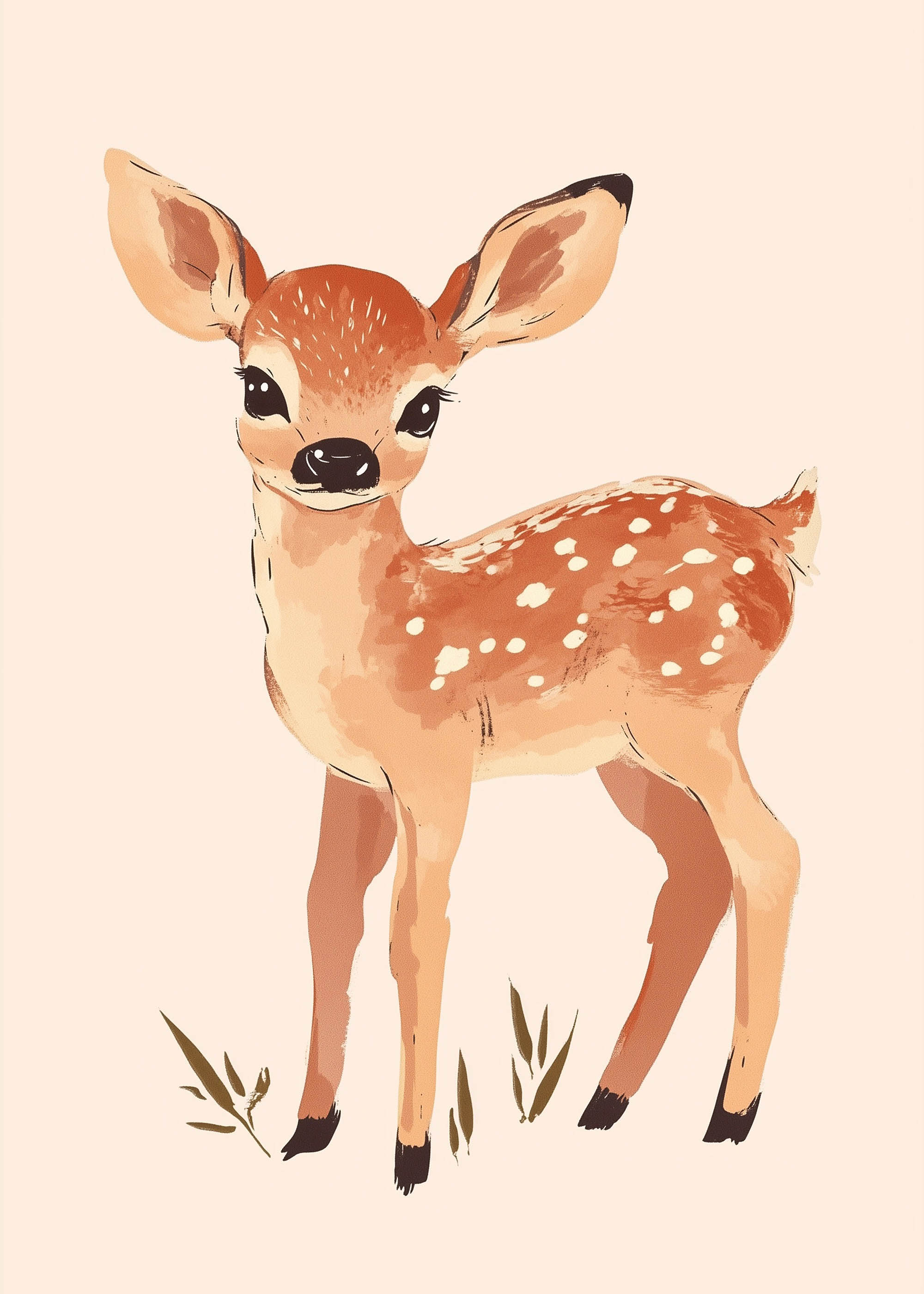 Plakat młoda sarna jelonka brązowa pokój dziecięcy boho