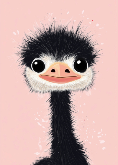 Plakat młody emiczek na różowym tle do pokoju dziecka