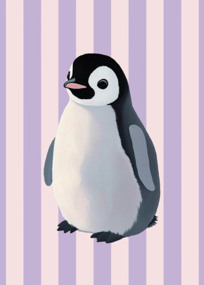Plakat młody pingwin dla dzieci skandynawski styl