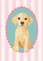 Plakat vintage szczeniak labrador pokój dziecięcy shabby
