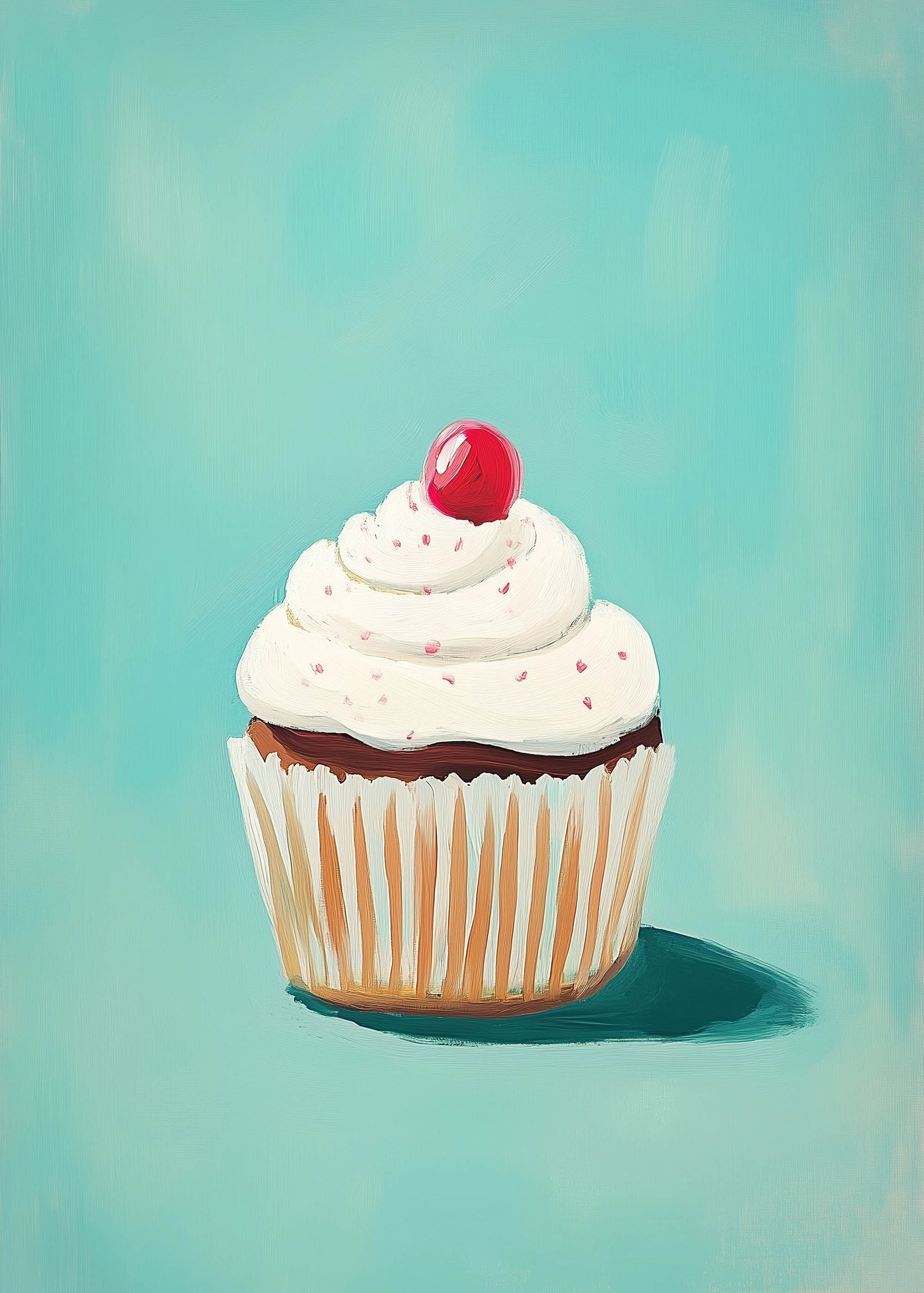 Plakat słodka babeczka muffin dla dziecięcego pokoju miętowy