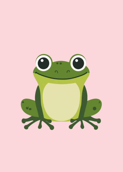 Plakat słodka zielona żabka dla dzieci pokój dziecięcy