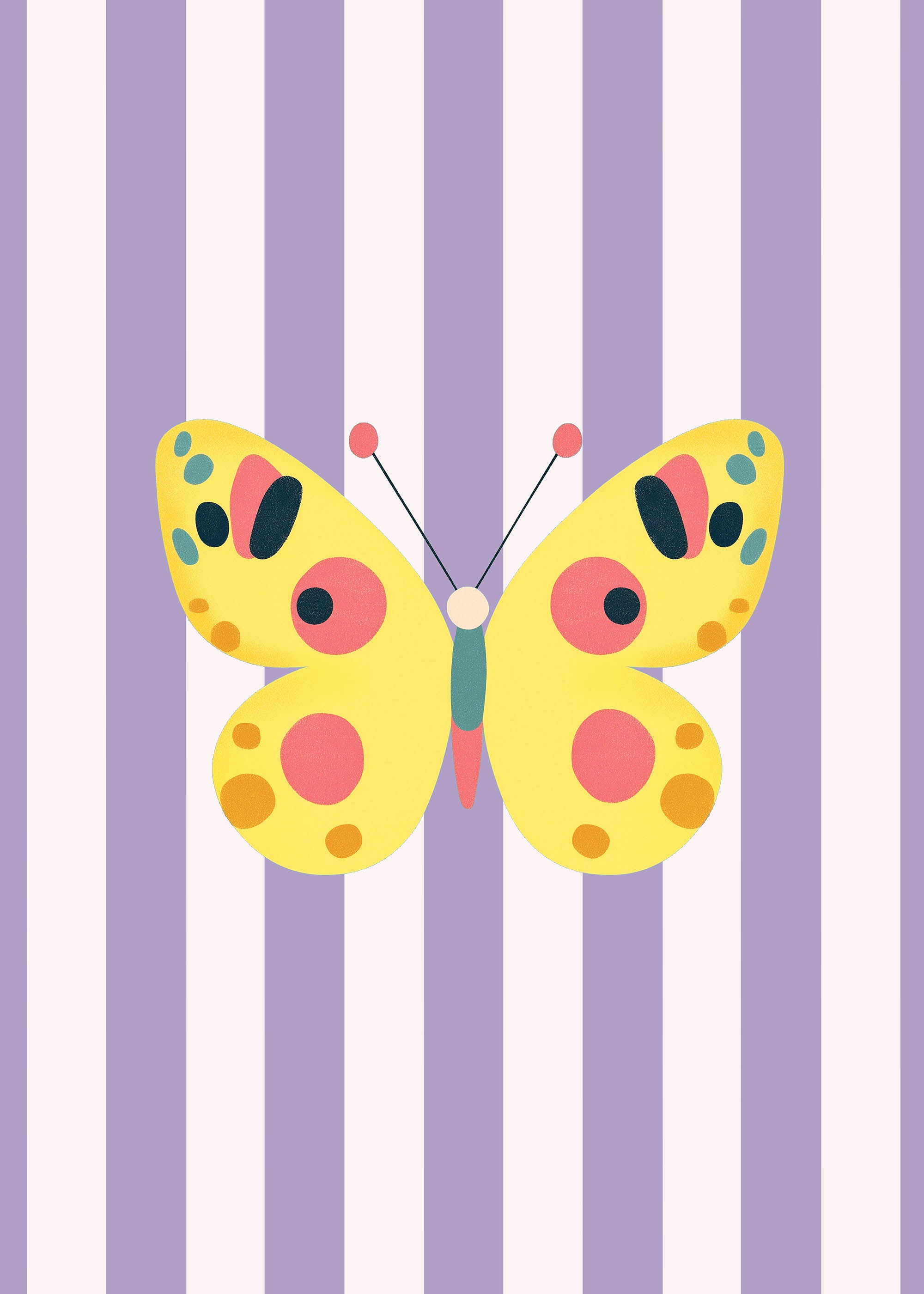 Plakat kolorowy motyl żółty dla dzieci pokój dziecięcy