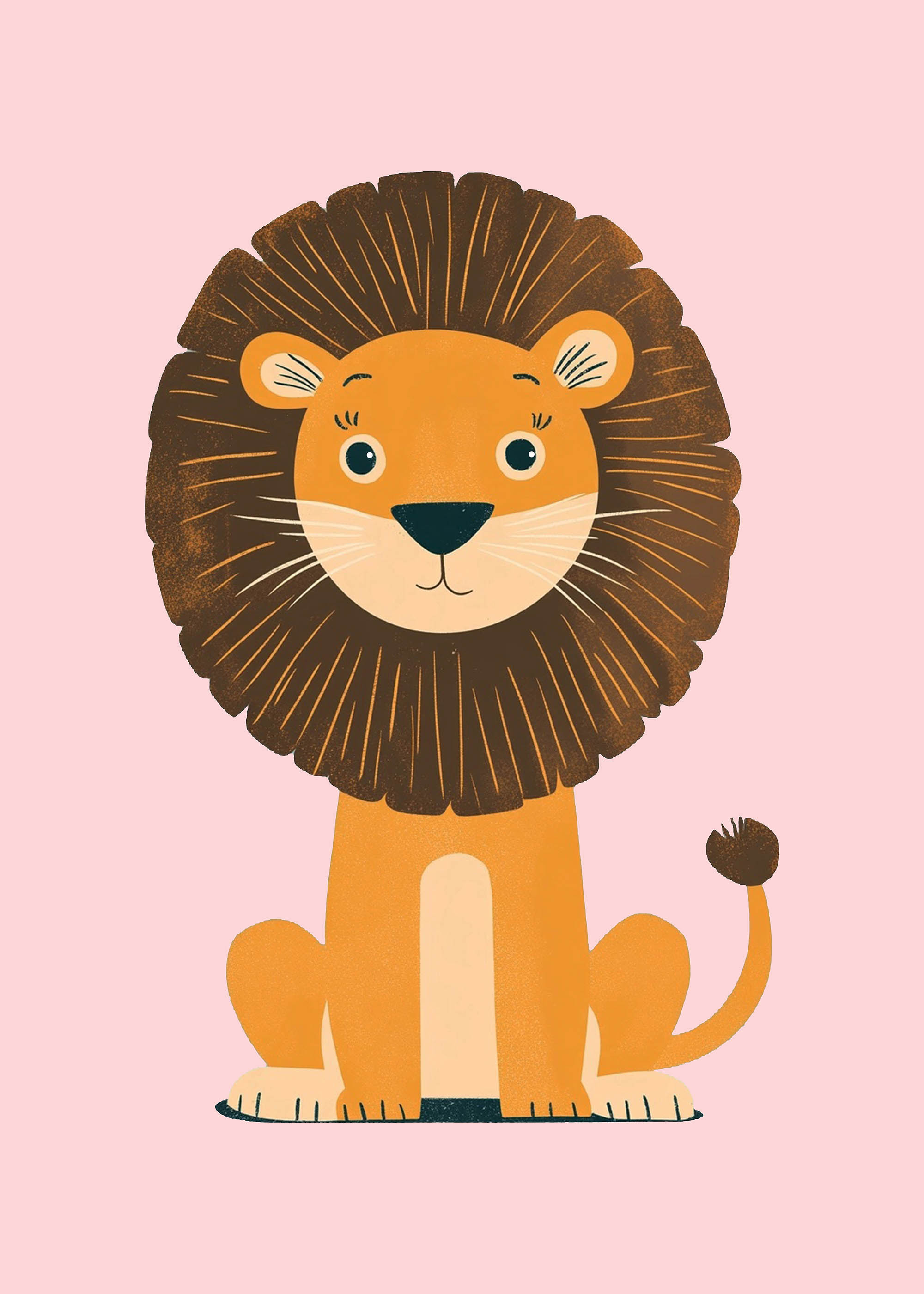 Plakat lew dla dzieci ilustracja pokój dziecięcy dekoracja