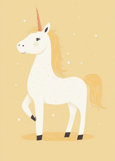 Plakat jednorożec dla dzieci w stylu boho scandinavian