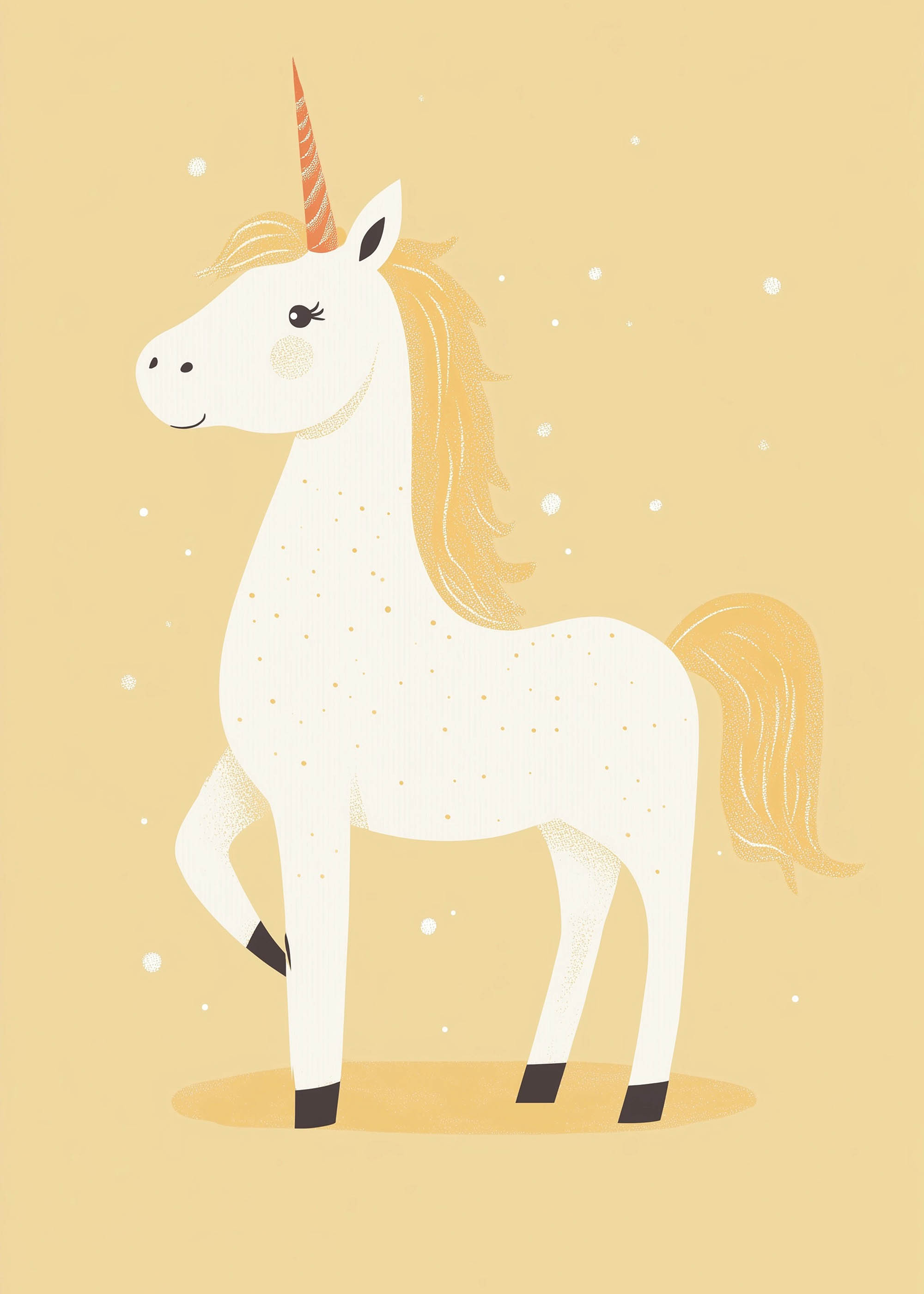 Plakat jednorożec dla dzieci w stylu boho scandinavian