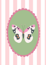 Plakat motyl pastelowy dziecięcy skandynawski vintage