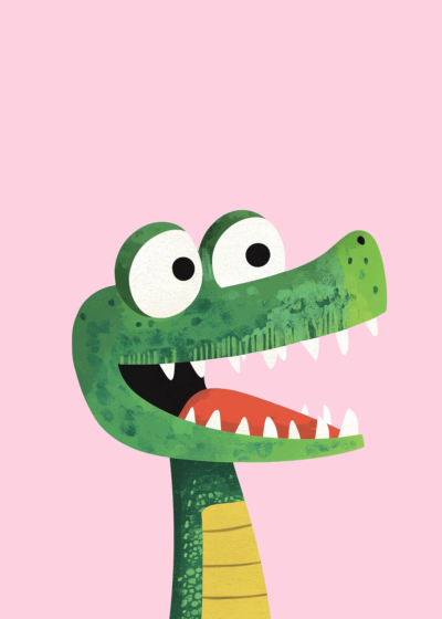 Plakat zielony aligator dla dzieci pokój dziecięcy safari