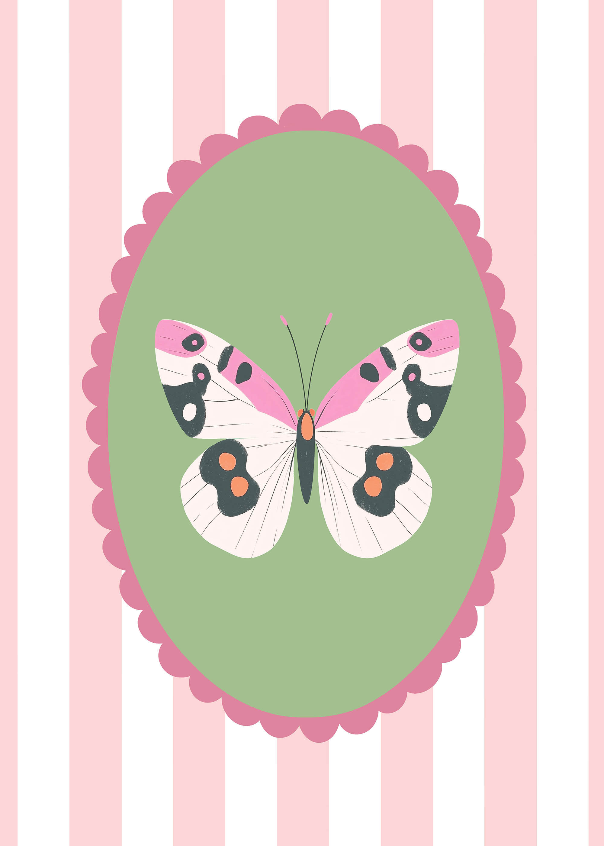 Plakat motyl vintage róż dla dzieci pokój dziecięcy