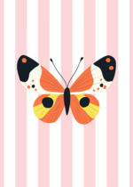 Plakat motyl na pastelowym tle do pokoju dziecięcego