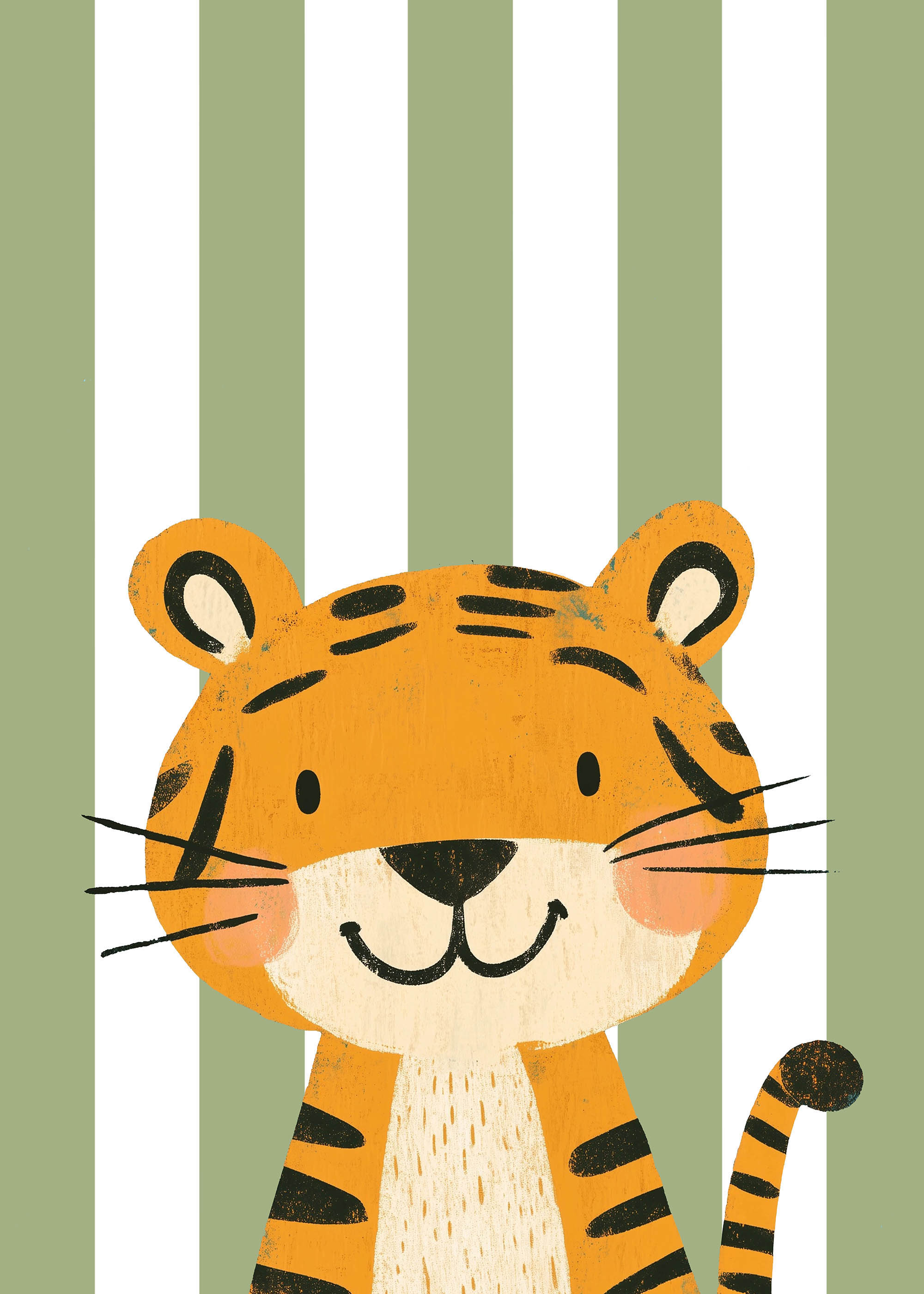 Plakat dziecięcy tygrysek pomarańczowy skandynawski