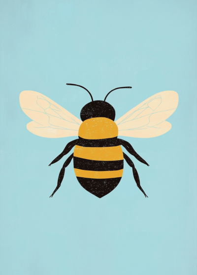 Plakat minimalistyczna pszczółka dla dzieci skandynawski