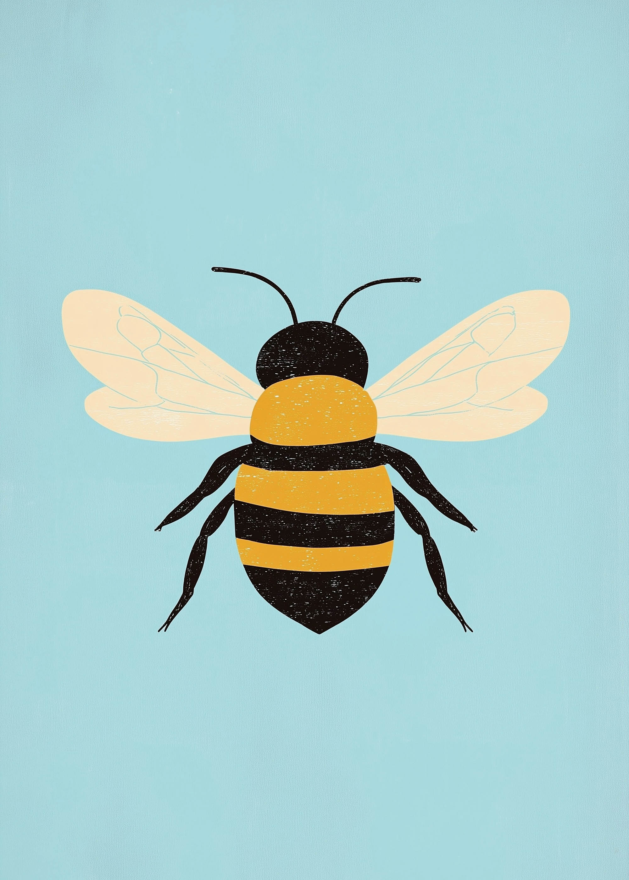 Plakat minimalistyczna pszczółka dla dzieci skandynawski