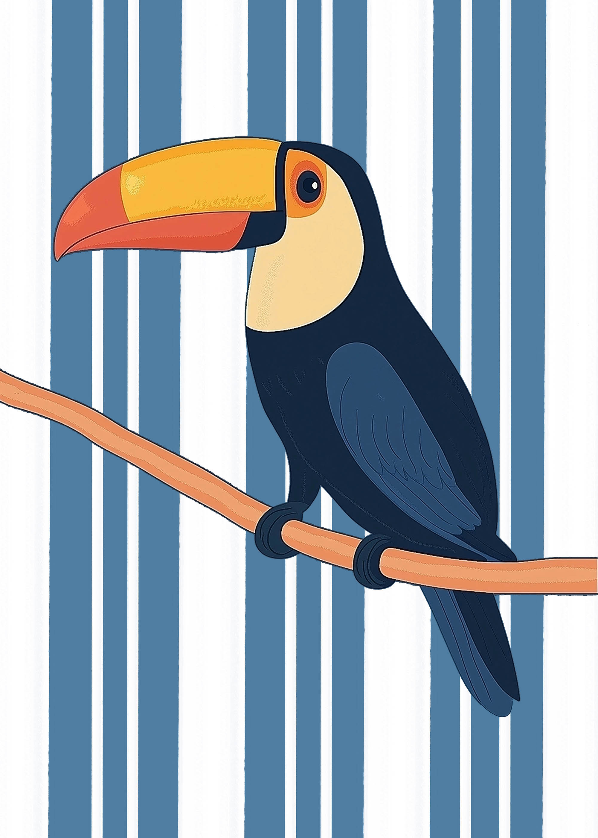 Plakat tukan granatowy dla dzieci skandynawski styl