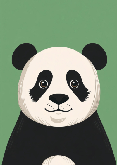 Plakat panda wielka dla dzieci pokój dziecięcy skandynawski