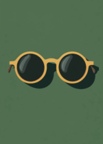 Plakat retro okulary przeciwsłoneczne vintage miodowe