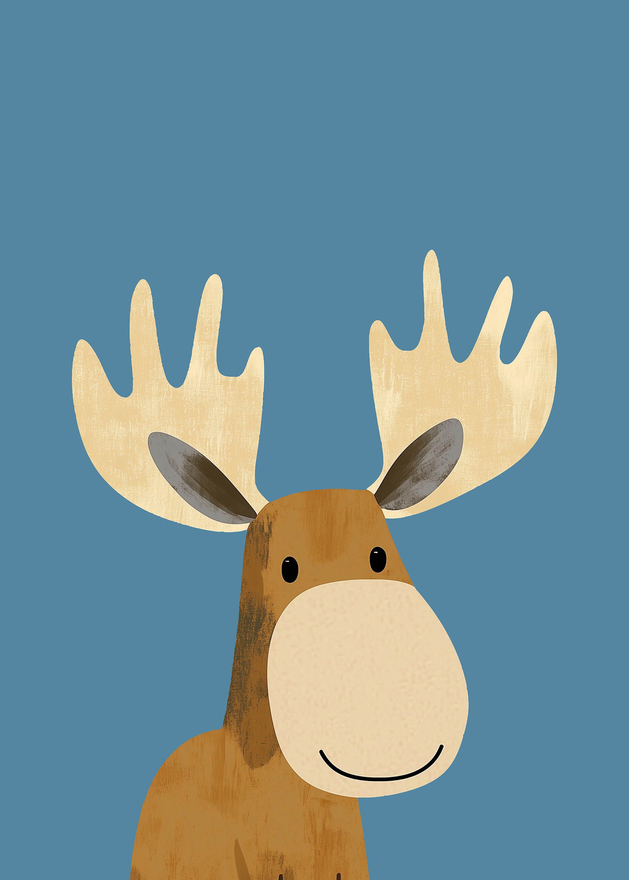 Plakat sympatyczny łoś dla dzieci skandynawski styl