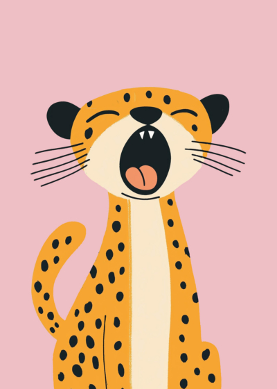 Plakat gepard dziecięcy ilustracja zwierzę safari pokój