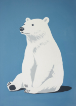 Plakat niedźwiedź polarny dla dzieci skandynawski styl