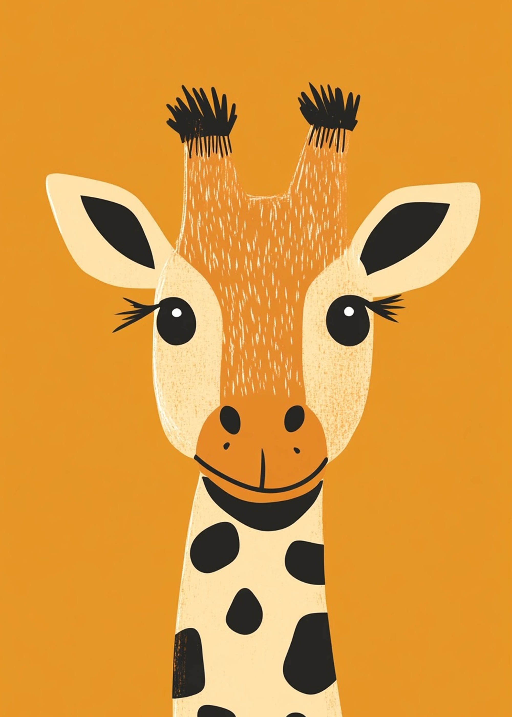 Plakat żyrafa dla dzieci skandynawski styl safari pokój