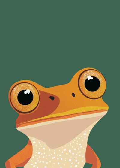 Plakat żabka dla dzieci skandynawski styl natura