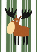 Plakat łoś skandynawski minimalistyczny dla dzieci brąz
