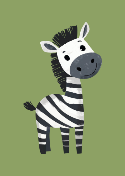 Plakat zebra dla dzieci skandynawski minimalizm safari