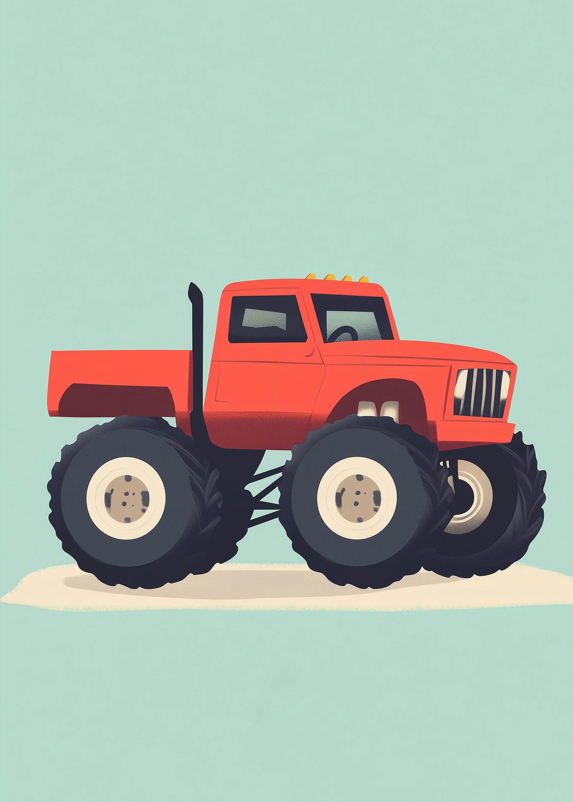 Plakat czerwony monster truck dla dzieci pokój chłopca