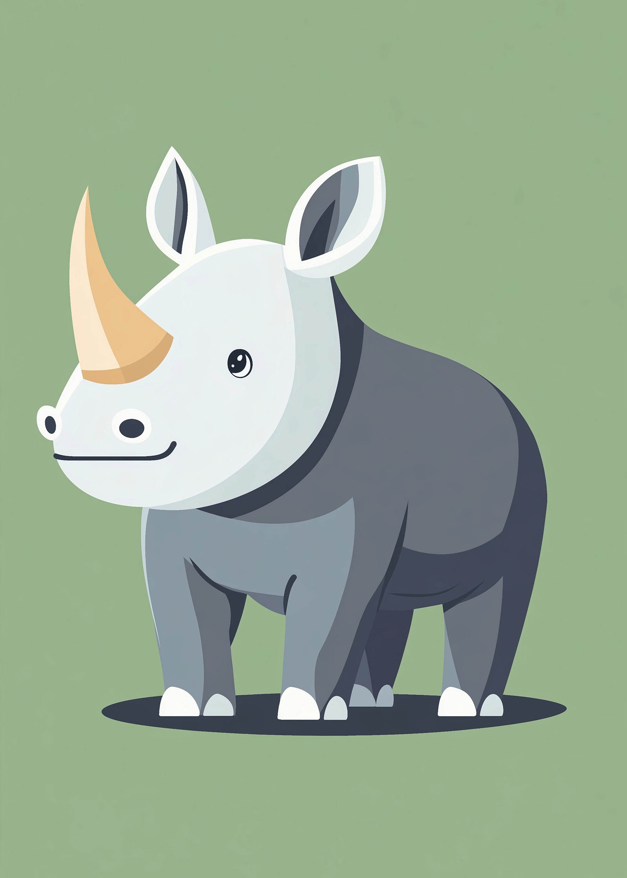 Plakat nosorożec pastelowy do pokoju dziecięcego skandynawski