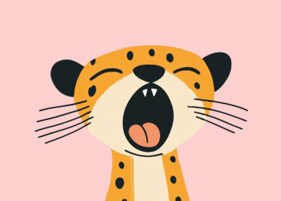 Plakat wesoły gepard dla dzieci pokój dziecięcy zwierzę