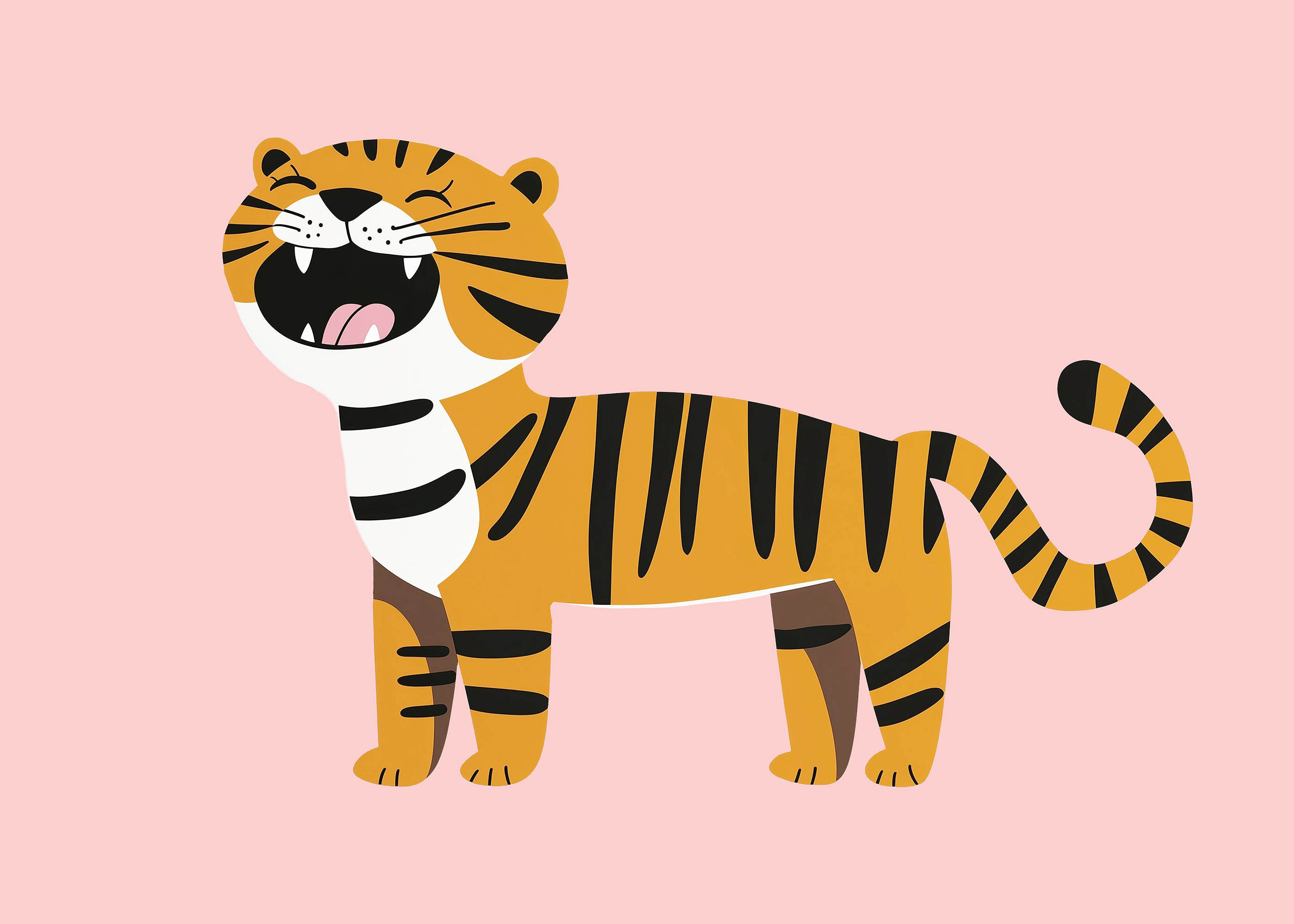 Plakat przyjazny tygrys dla dzieci pokój dziecięcy