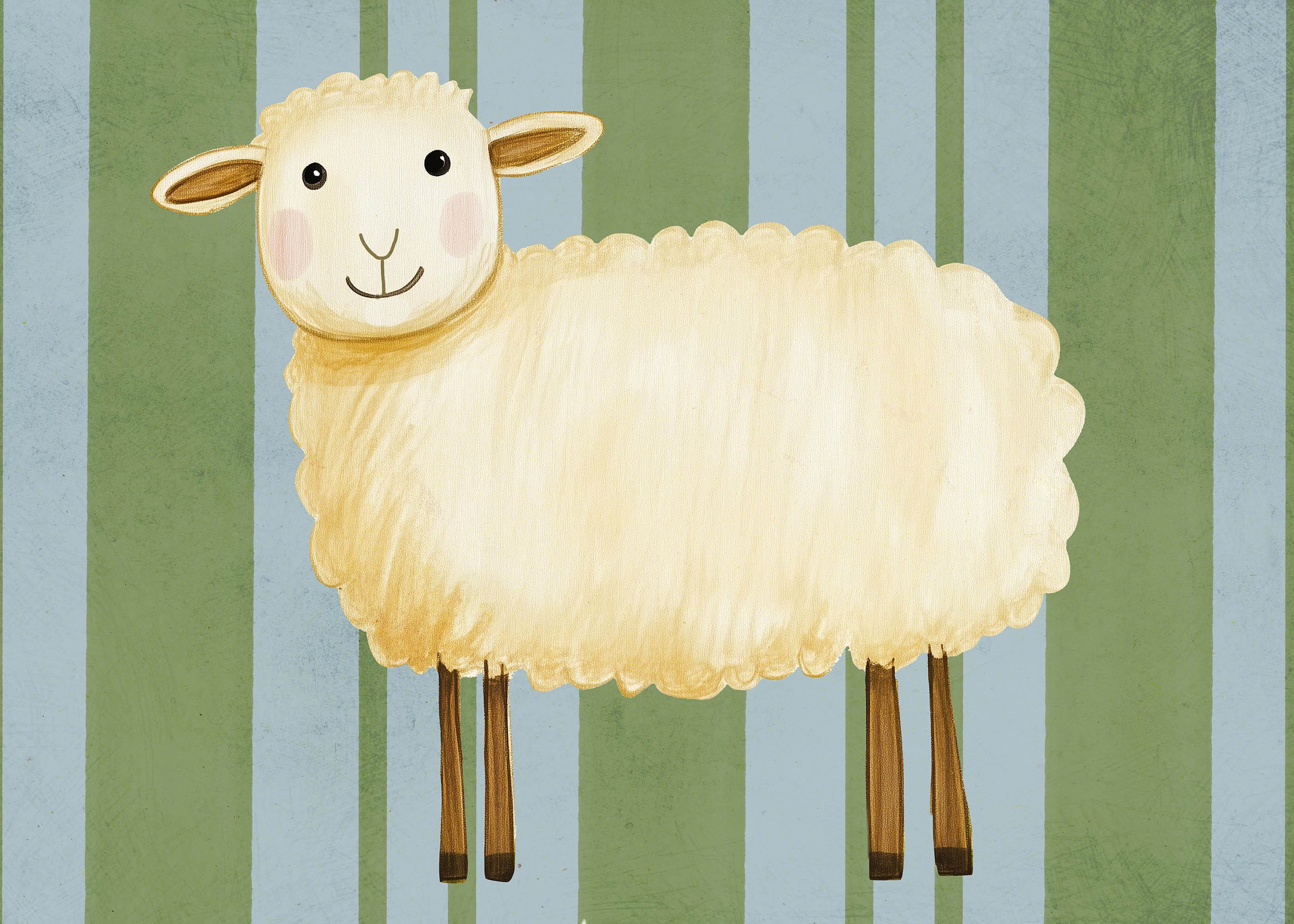 Plakat owieczka pastelowa dla dzieci skandynawski styl