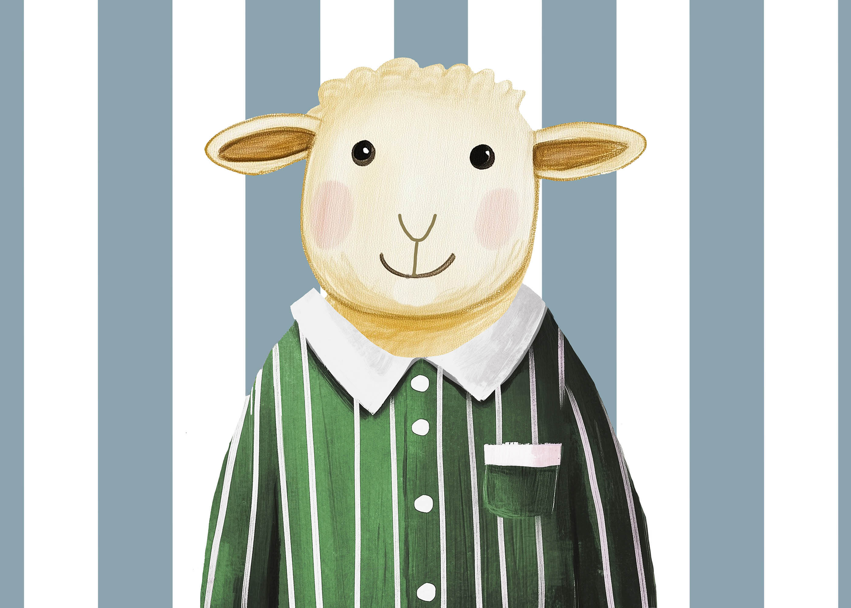 Plakat owieczka w koszuli dla dzieci skandynawski styl