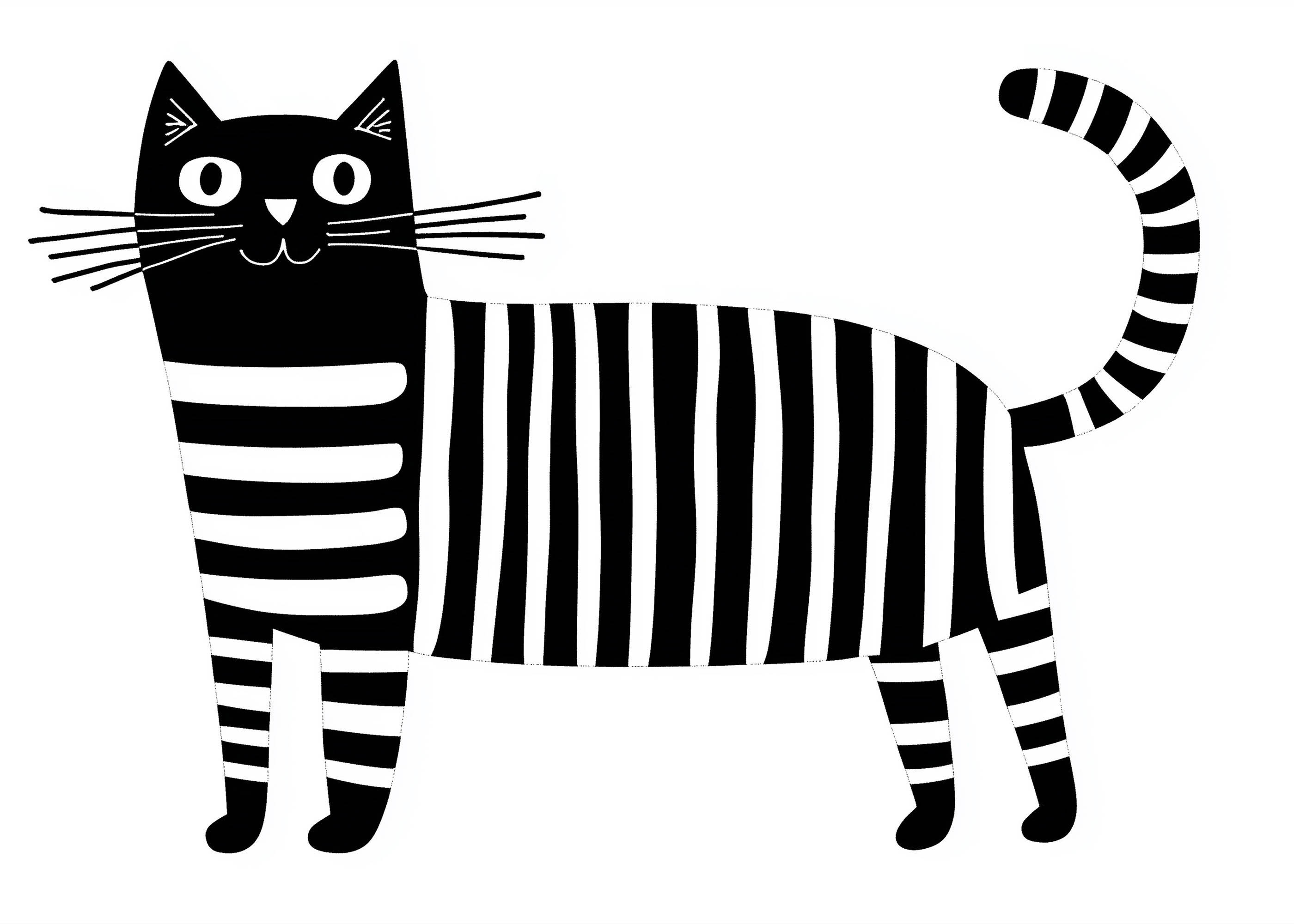 Plakat kot w paski czarno-biały minimalistyczny nordic