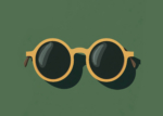 Plakat okulary przeciwsłoneczne retro zielone dla dzieci