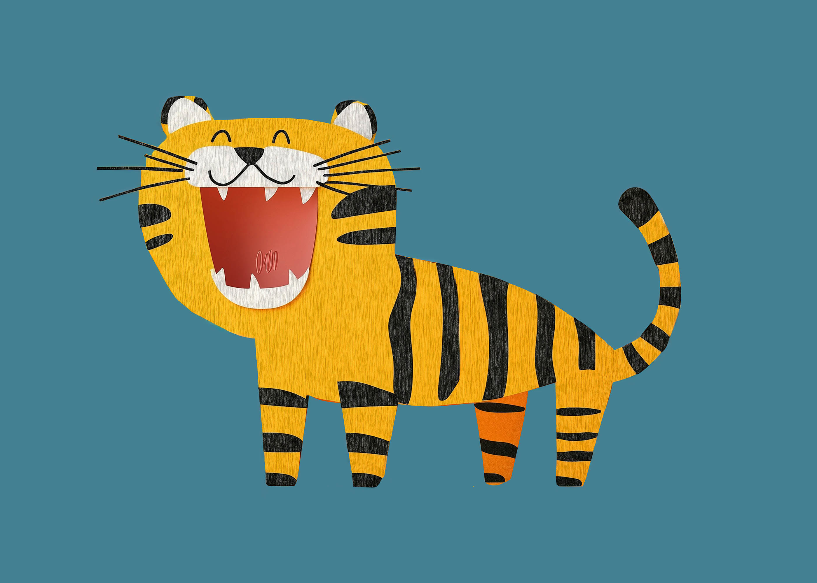 Plakat tygrys dla dzieci kolorowy safari dziecięcy pokój