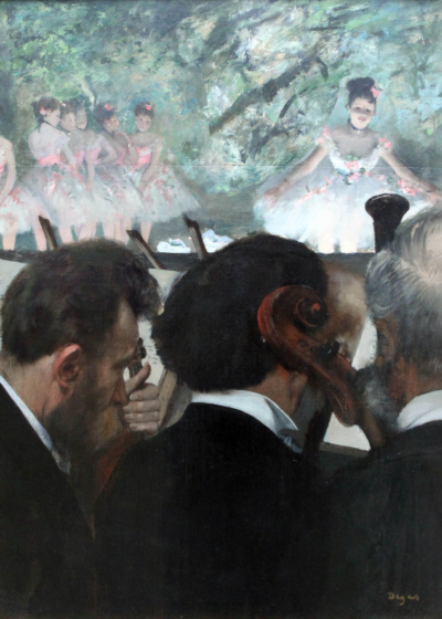 Plakat Muzycy w orkiestrze Edgar Degas impresjonizm reprint