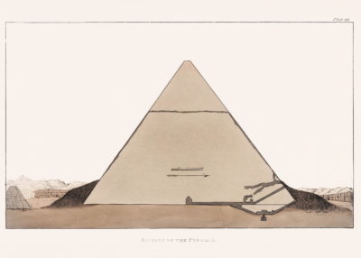 Plakat Wielka Piramida przekrój Belzoni 1820 Egipt