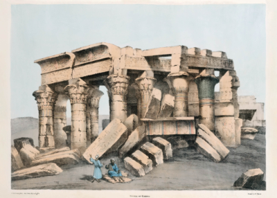 Plakat ruiny świątyni w Ombos Giovanni Belzoni 1820