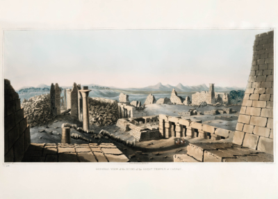 Plakat Karnak Egipt ruiny świątyni Belzoni 1820