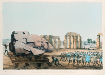 Plakat Transport głowy Ramzesa II Belzoni Egipt 1820