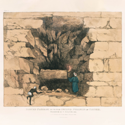 Plakat wnętrze piramidy Chefrena Belzoni 1820
