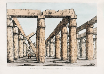 Plakat Świątynia Karnak Egipt Belzoni 1820 reprint